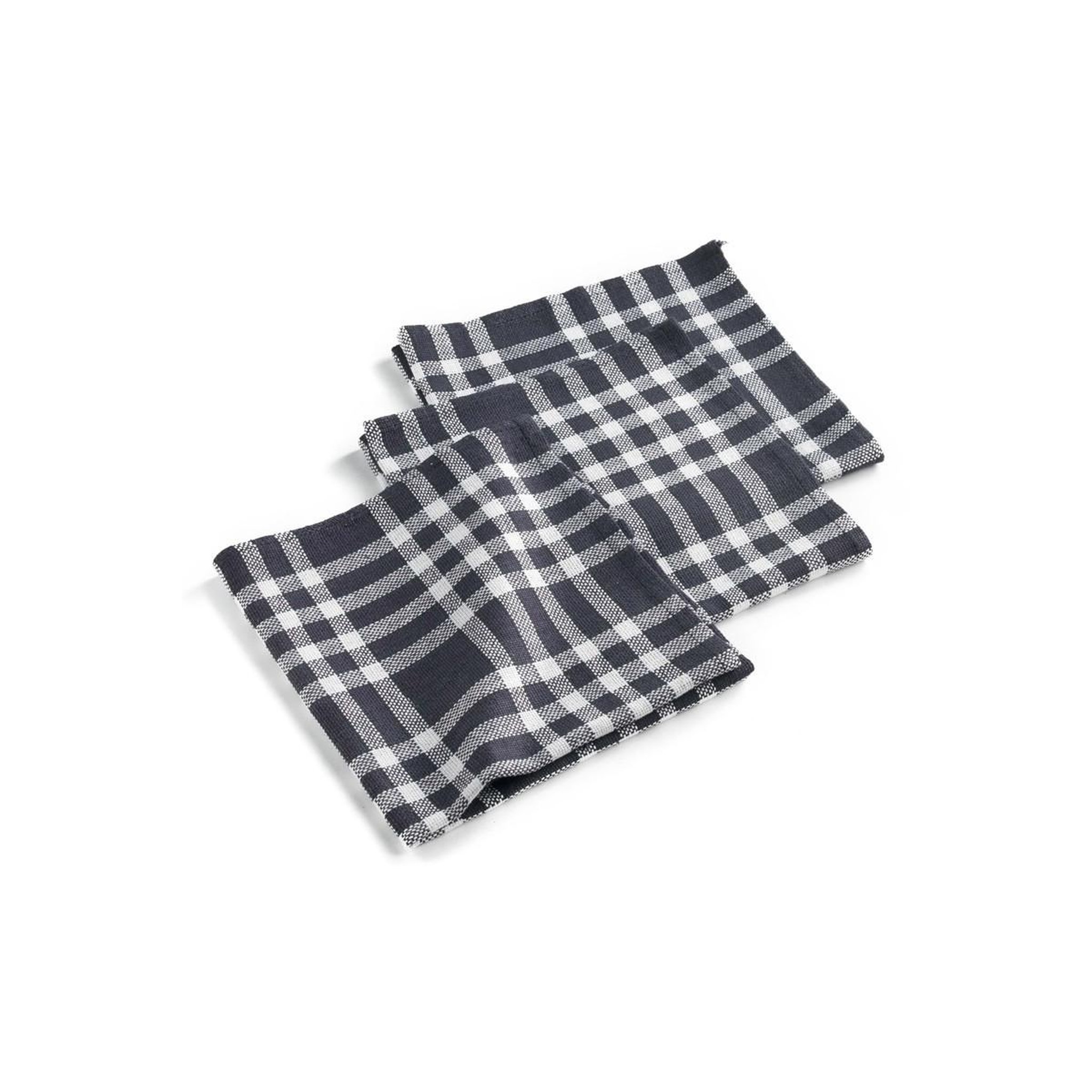 Douceur d'Intérieur Lot de 3 serviettes de table  traditio  45x45cm noir