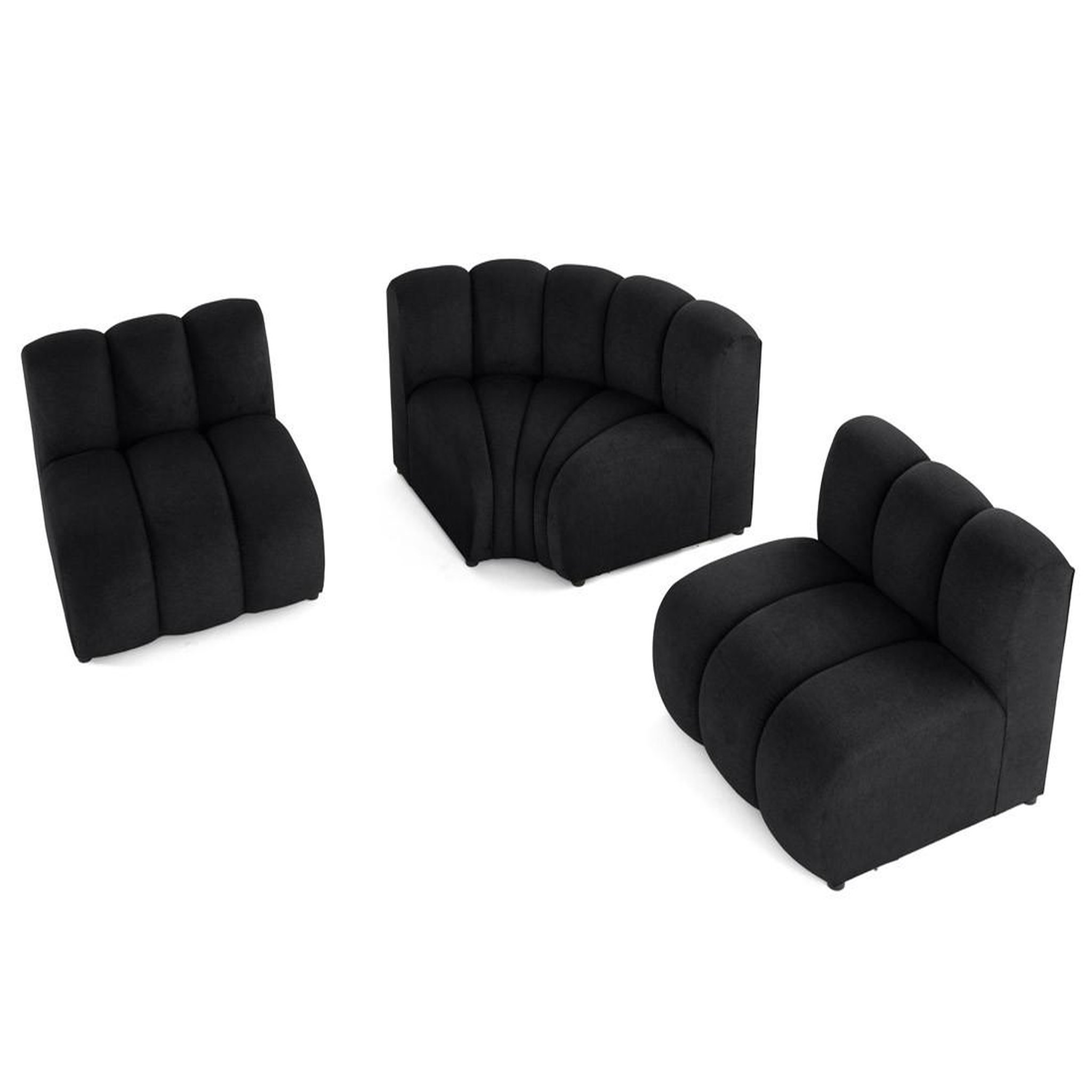 Voir la diapositive 3 : BEST MOBILIER Debbie - canapé modulable d'angle réversible 4 places en tissu texturé