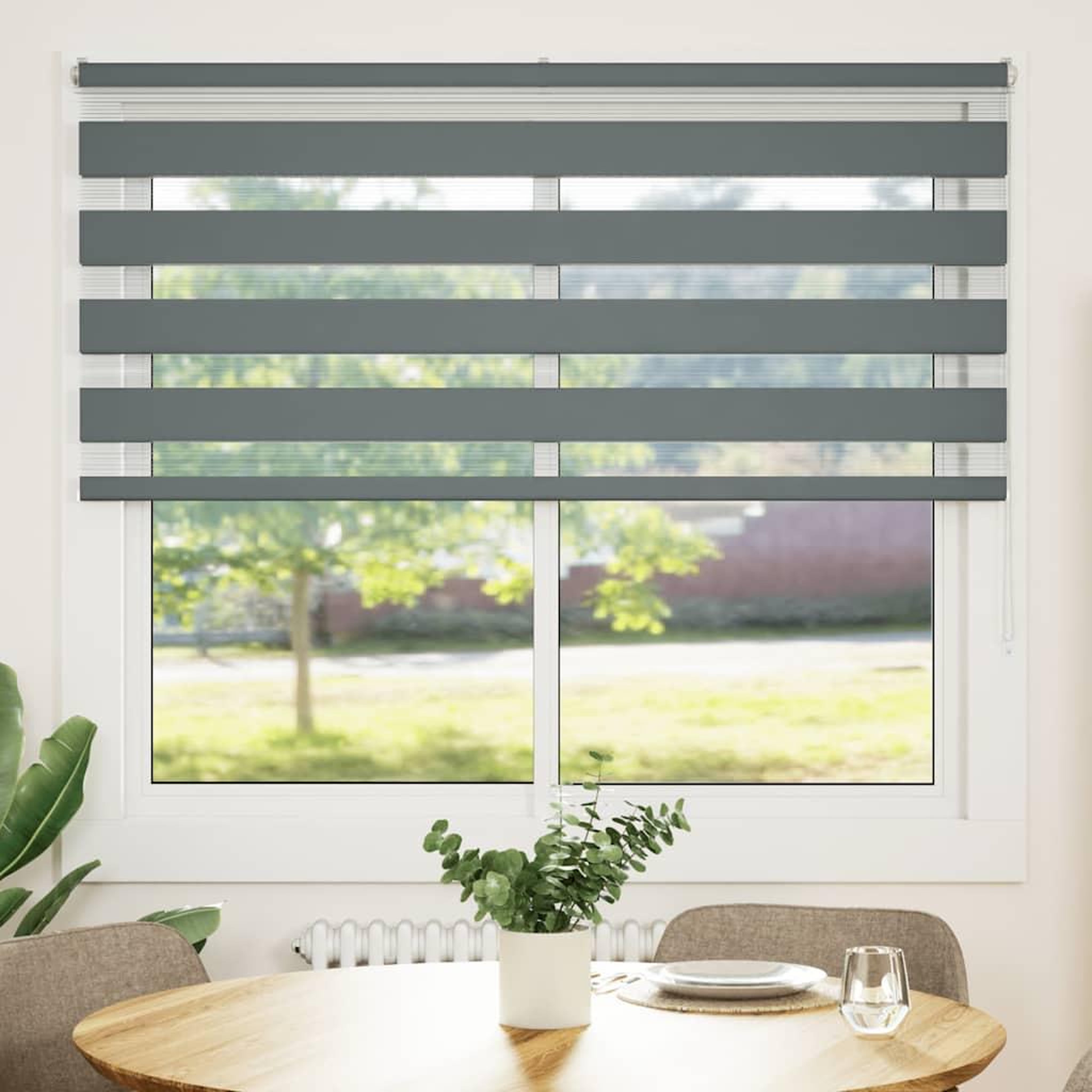 Voir la diapositive 2 : VIDAXL Store zebre gris fonce largeur du tissu 155,9 cm polyester