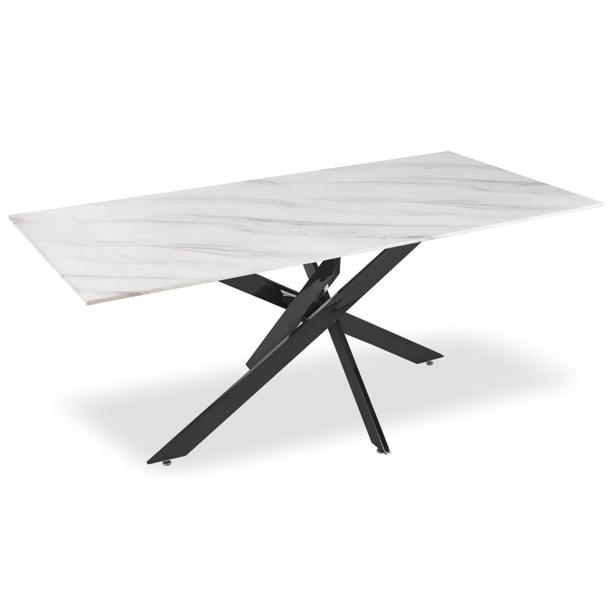 Voir la diapositive 1 : Paris Prix Table de repas design  nalou  180cm blanc & noir