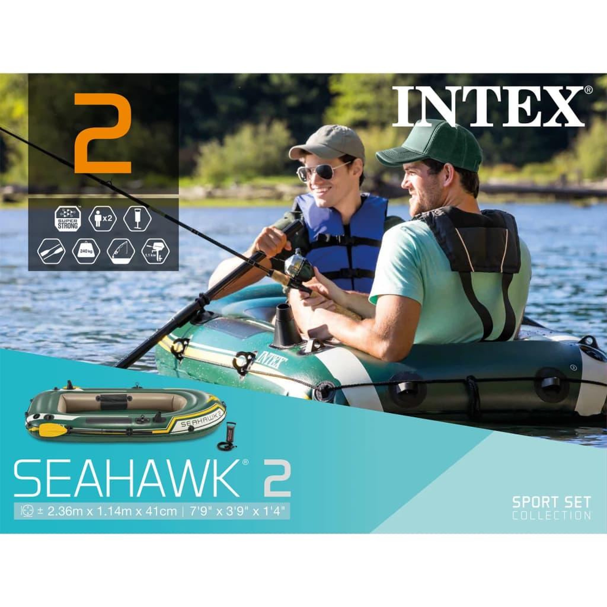 Voir la diapositive 4 : INTEX Intex Ensemble de canot pneumatique avec rames et pompe 68347NP