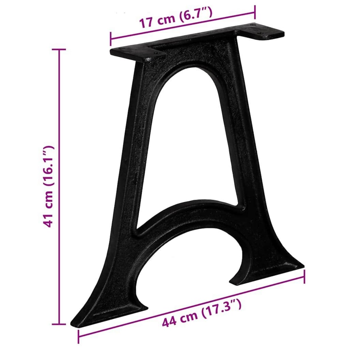 VIDAXL Pied de table base 2 pcs Base voutee Cadre en A Fonte
