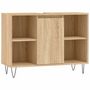 Voir la diapositive 2 : VIDAXL Armoire salle de bain chene sonoma 80x33x60cm bois d'ingenierie