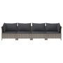 Voir la diapositive 4 : VIDAXL Salon de jardin 4 pcs avec coussins Gris Resine tressee
