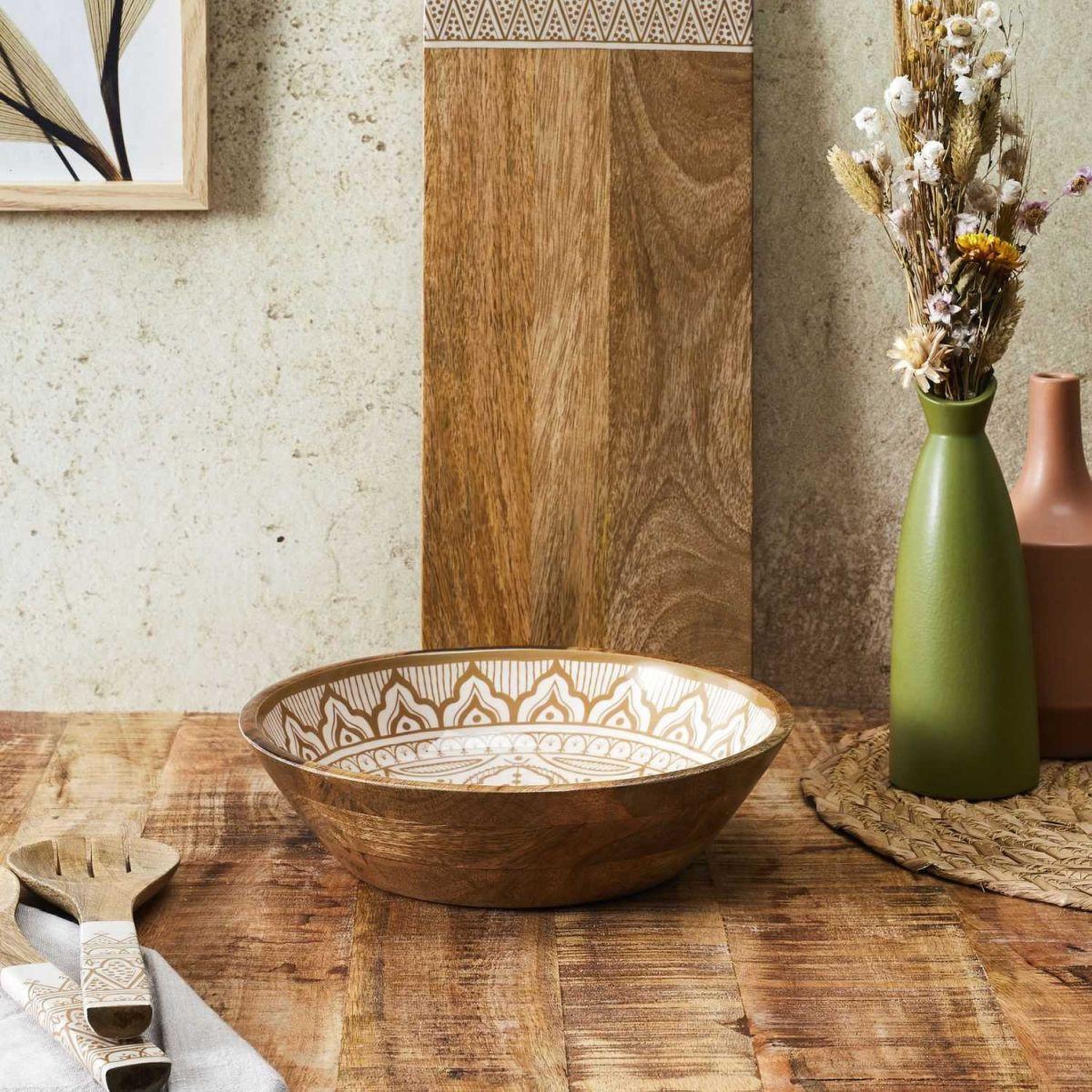 Voir la diapositive 3 : The Home Deco Factory Saladier en Bois  Dune  28cm Terracotta