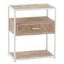 Voir la diapositive 1 : Paris Prix Table d'Appoint 1 Tiroir  Miraza  61cm Naturel & Blanc