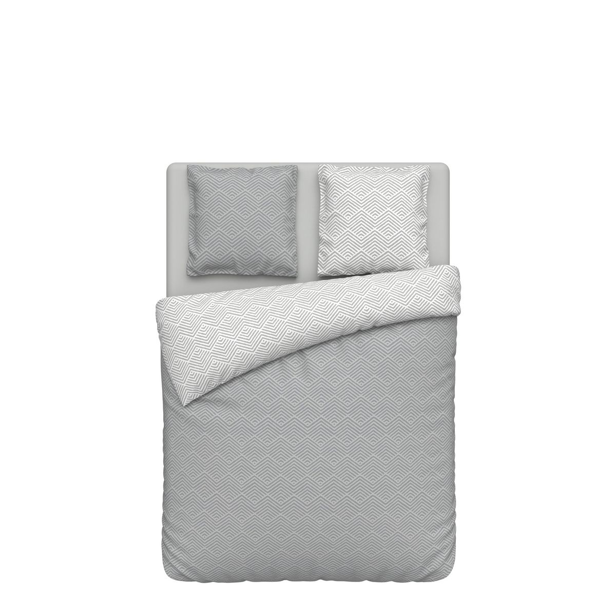 ACTUEL Parure housse de couette en microfibre motif géométrique ENDORA