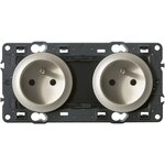 Legrand Celiane double prise précablée titane mécanisme