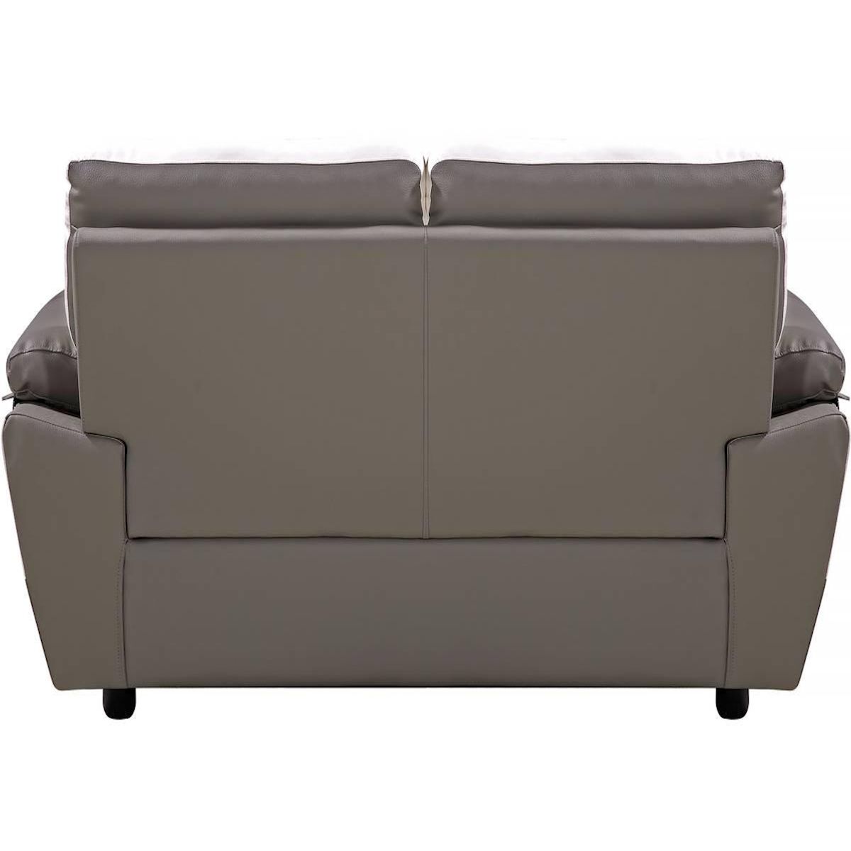 Habitat et Jardin Canapé fixe en cuir reconstitué et PVC   Dallas  - 169 x 88 x 90 cm - 2 places - Gris/Blanc