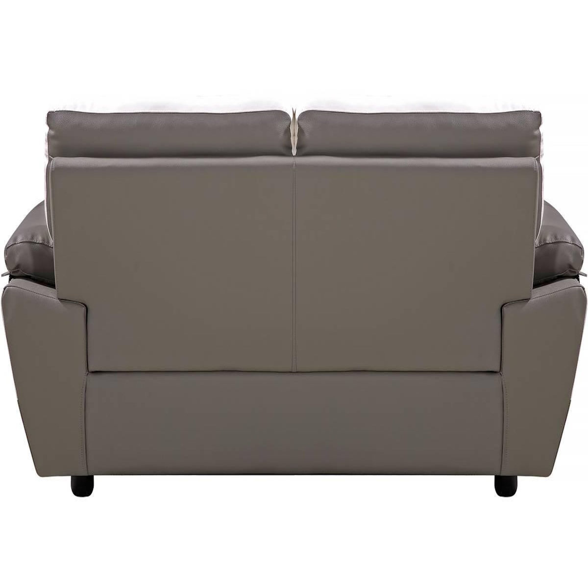 Habitat et Jardin Canapé fixe en cuir reconstitué et PVC   Dallas  - 169 x 88 x 90 cm - 2 places - Gris/Blanc