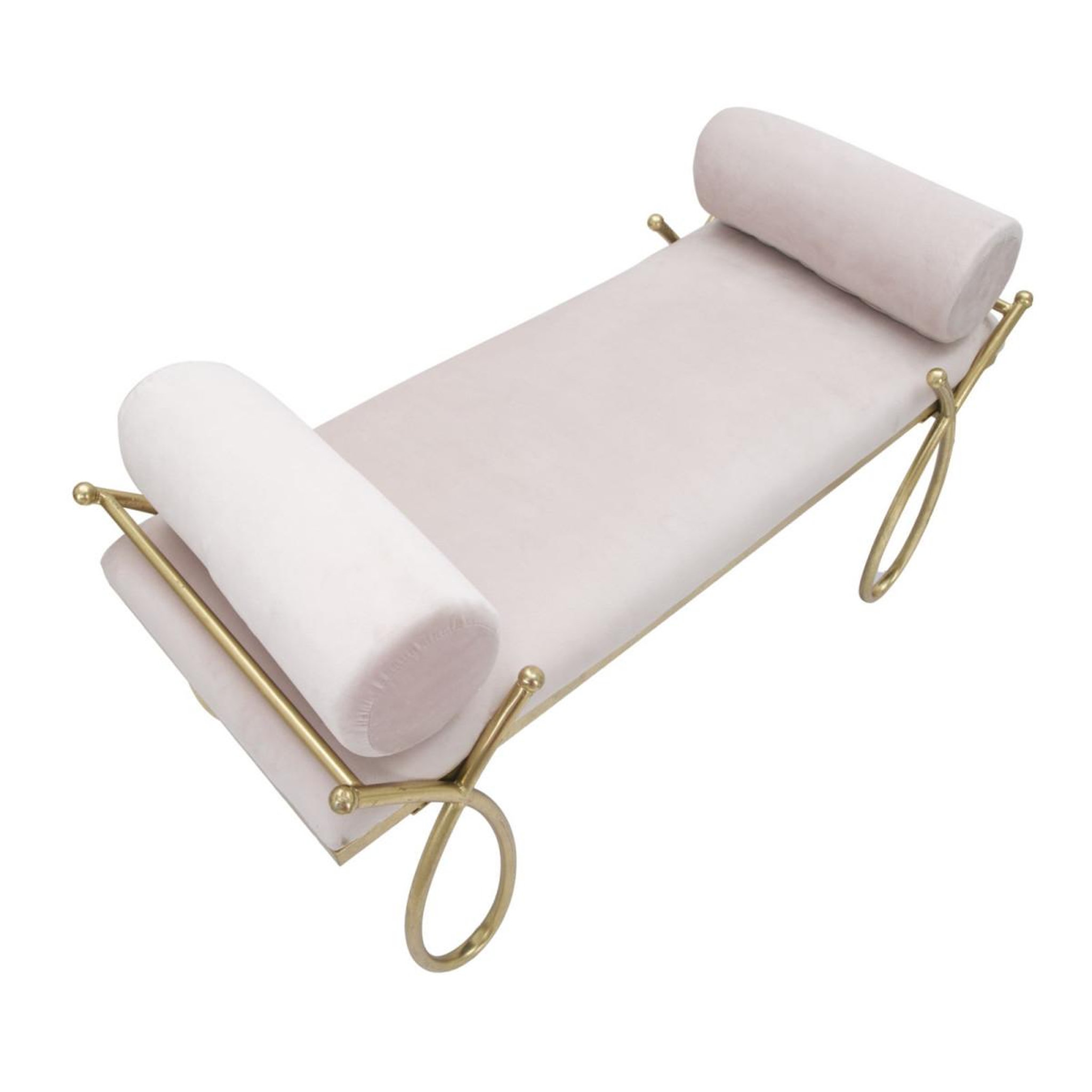 Voir la diapositive 4 : Paris Prix Banquette design en velours  ruban  112cm rose