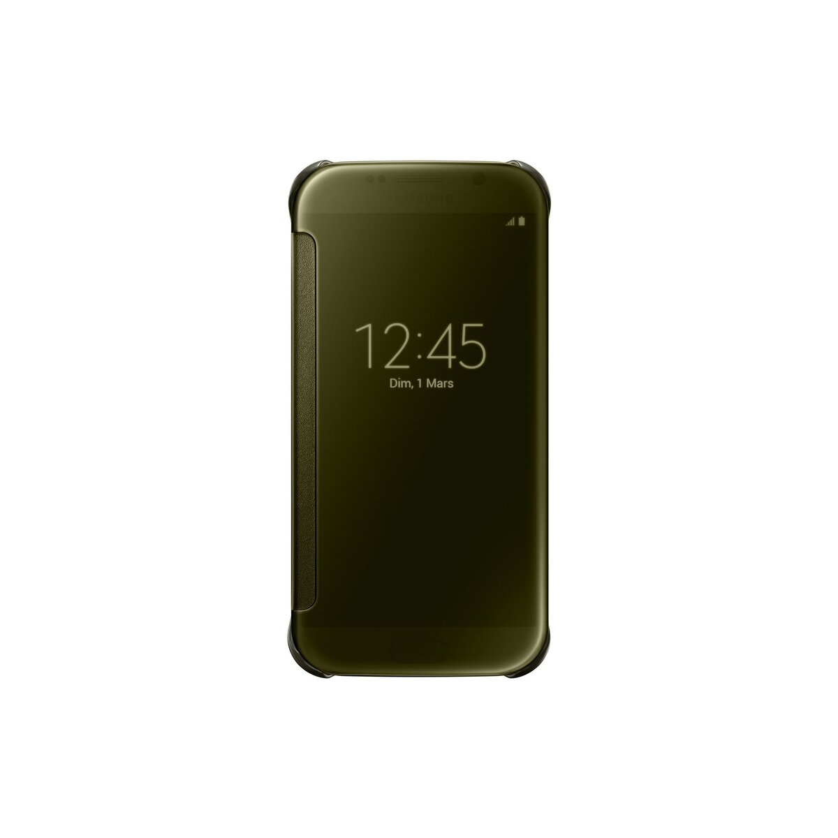 SAMSUNG Etui folio Clear View Cover pour Galaxy S7 - Doré
