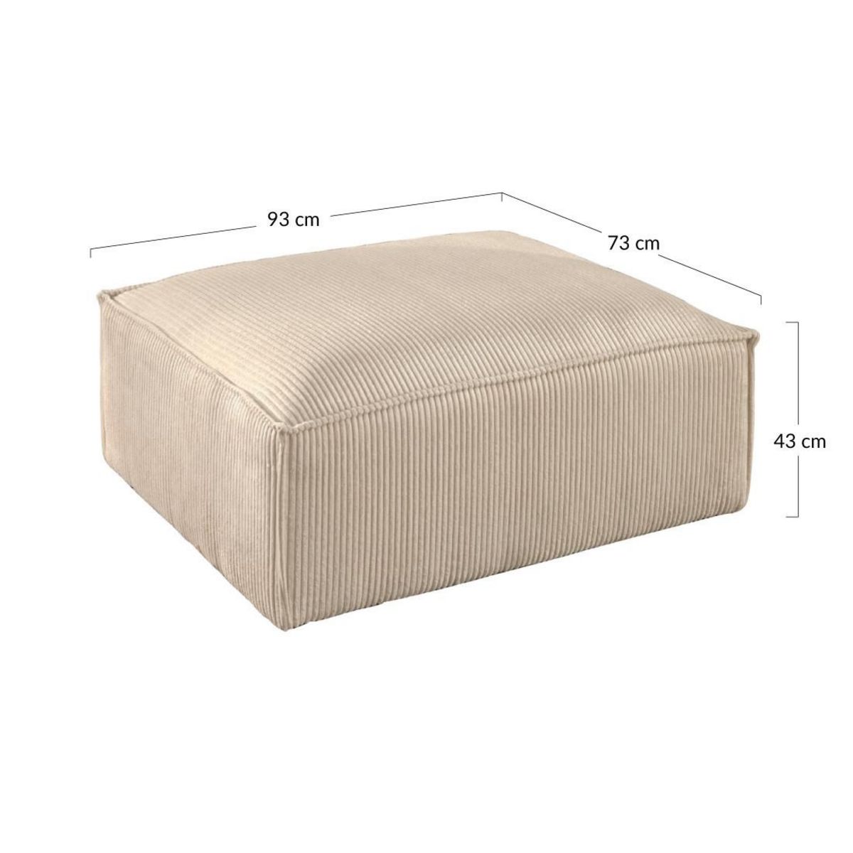 LISA DESIGN Stella - pouf en velours côtelé - style contemporain