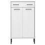 Voir la diapositive 4 : VIDAXL Etagere a chaussures et pieds en metal Blanc Bois de pin OSLO