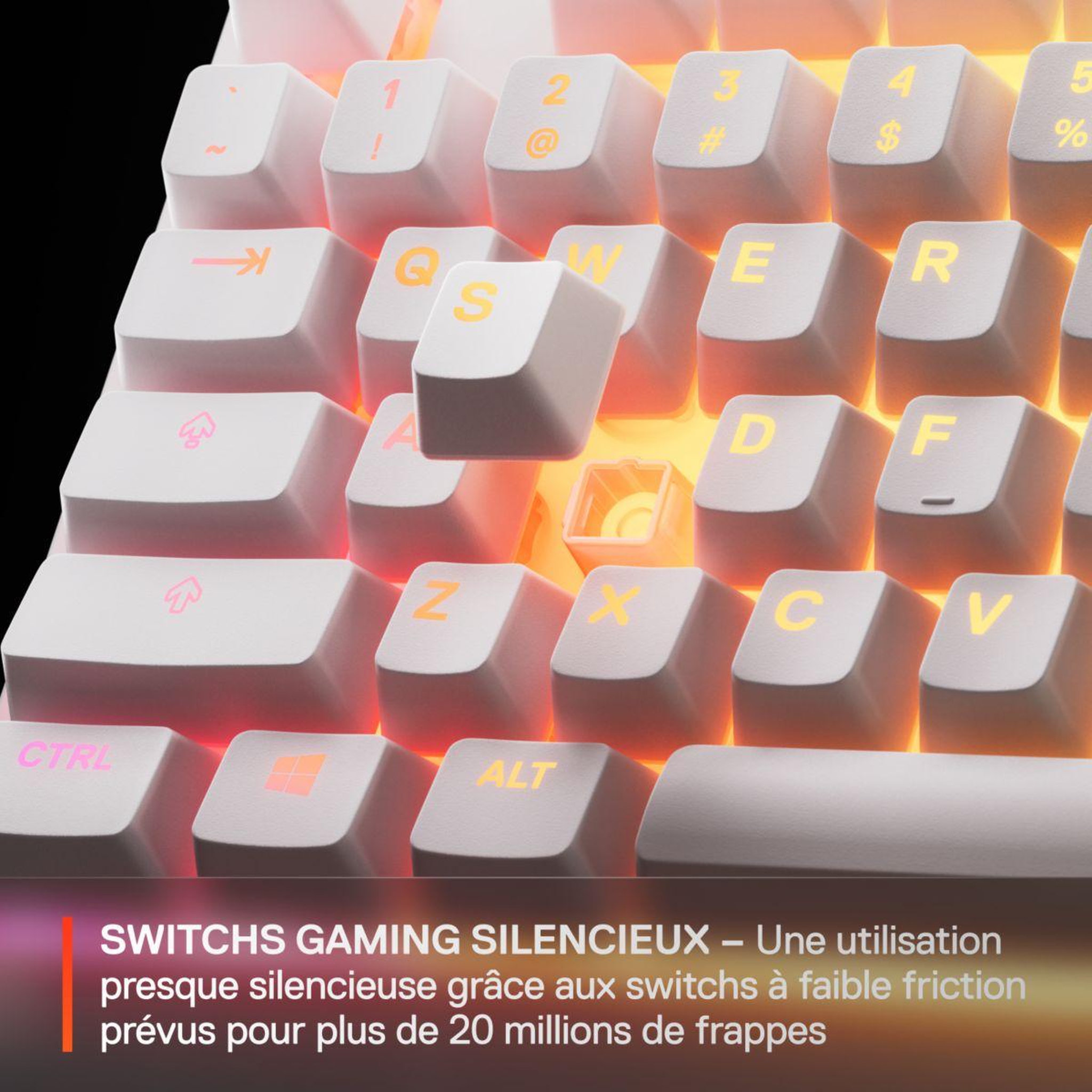 Voir la diapositive 4 : STEEL SERIES Clavier gamer apex 3 tkl blanc