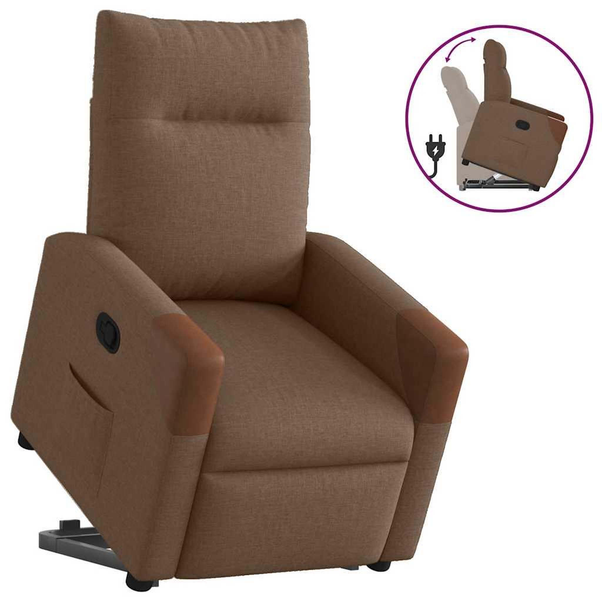VIDAXL Fauteuil inclinable Marron Tissu