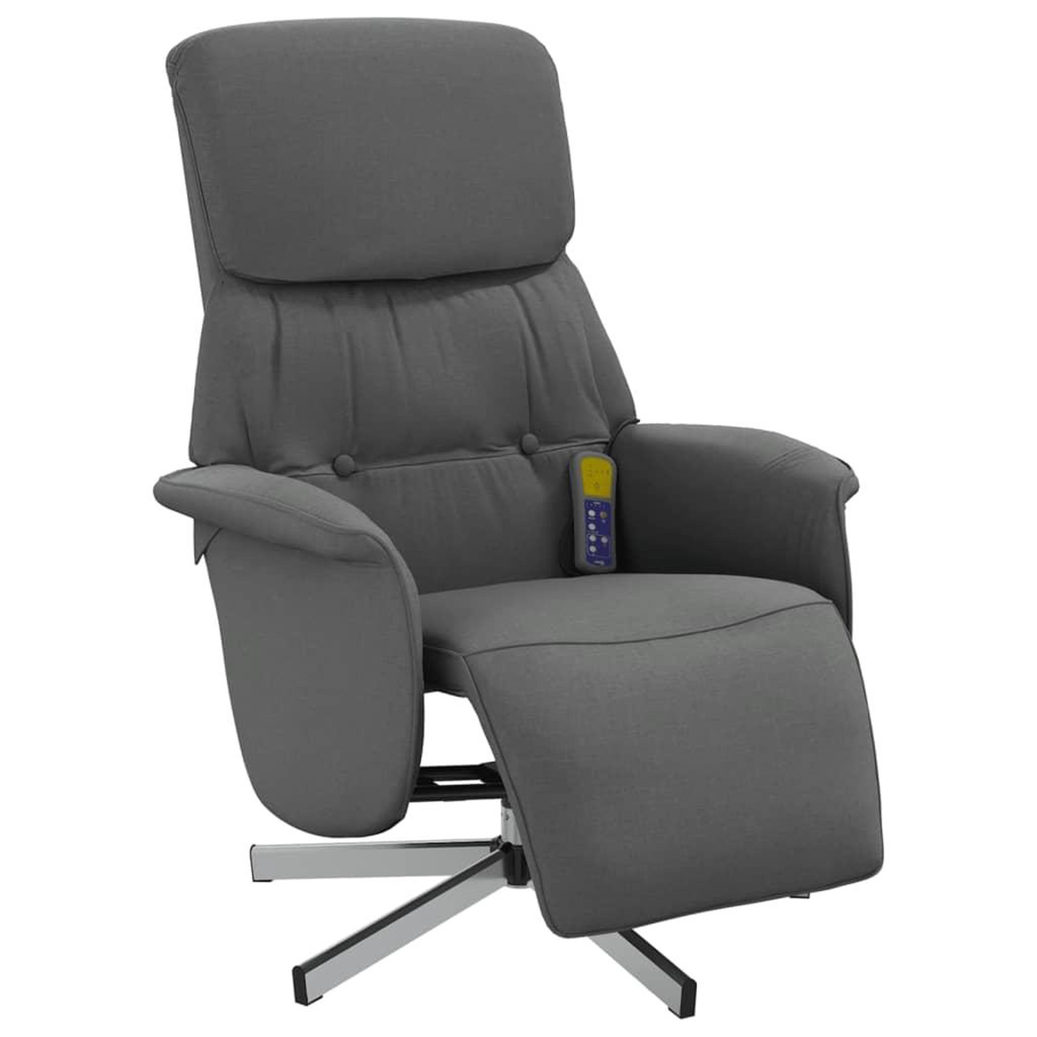Voir la diapositive 3 : VIDAXL Fauteuil inclinable de massage et repose-pieds gris fonce tissu