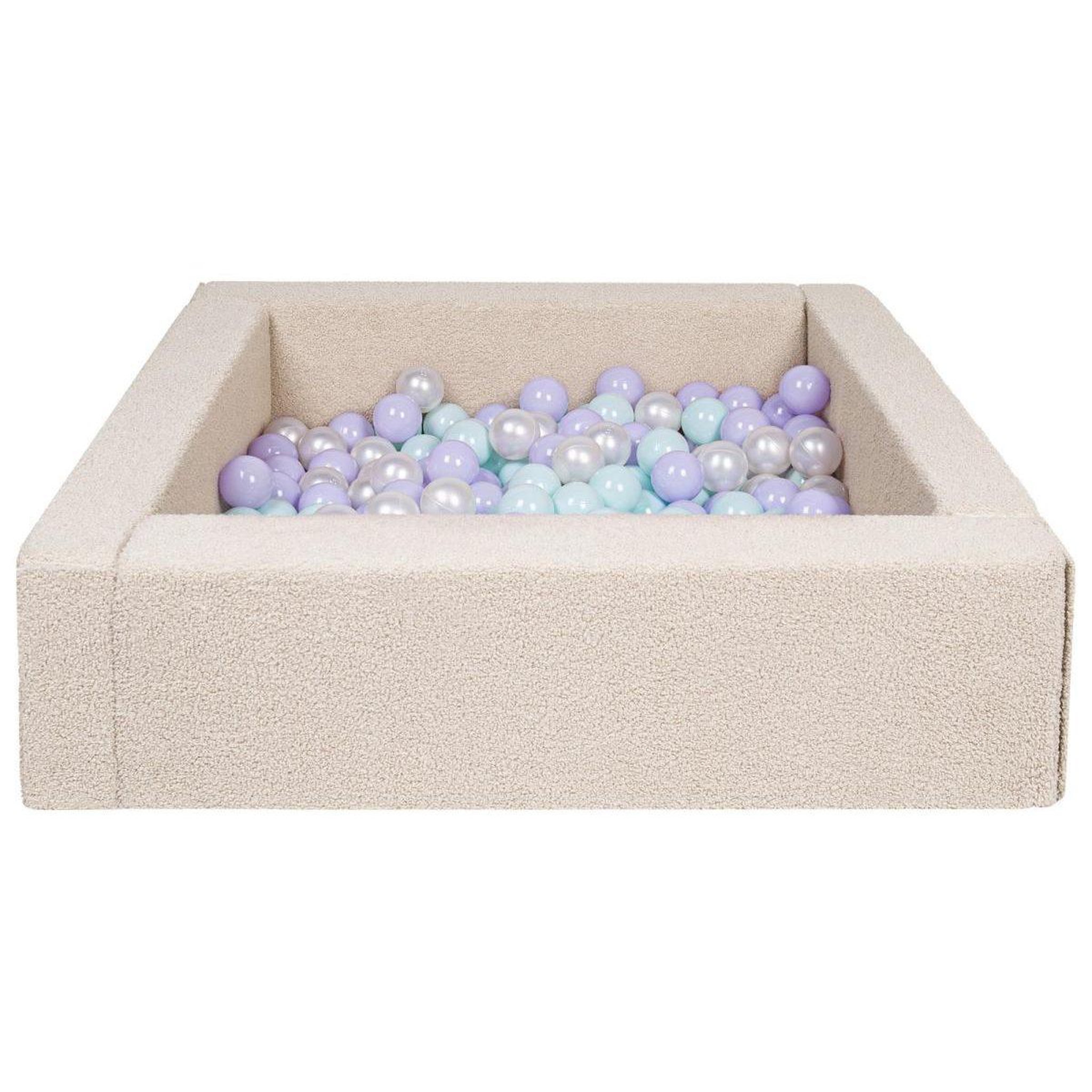 VELINDA Piscine à balles carrée en boucle + 300 balles, 5 éléments — cappuccino