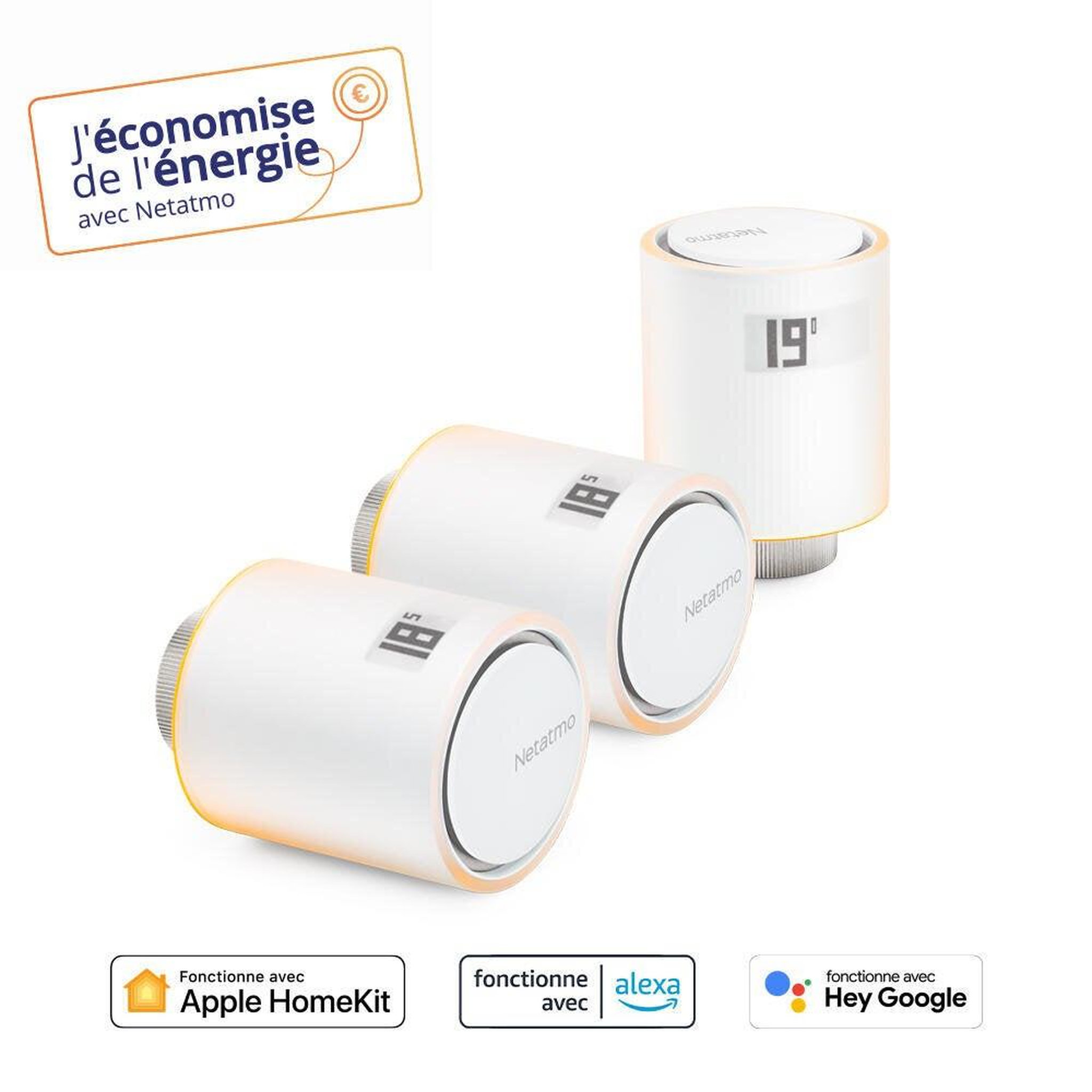 NETATMO Pack 3 Têtes Thermostatiques Connectées et Intelligentes NETATMO
