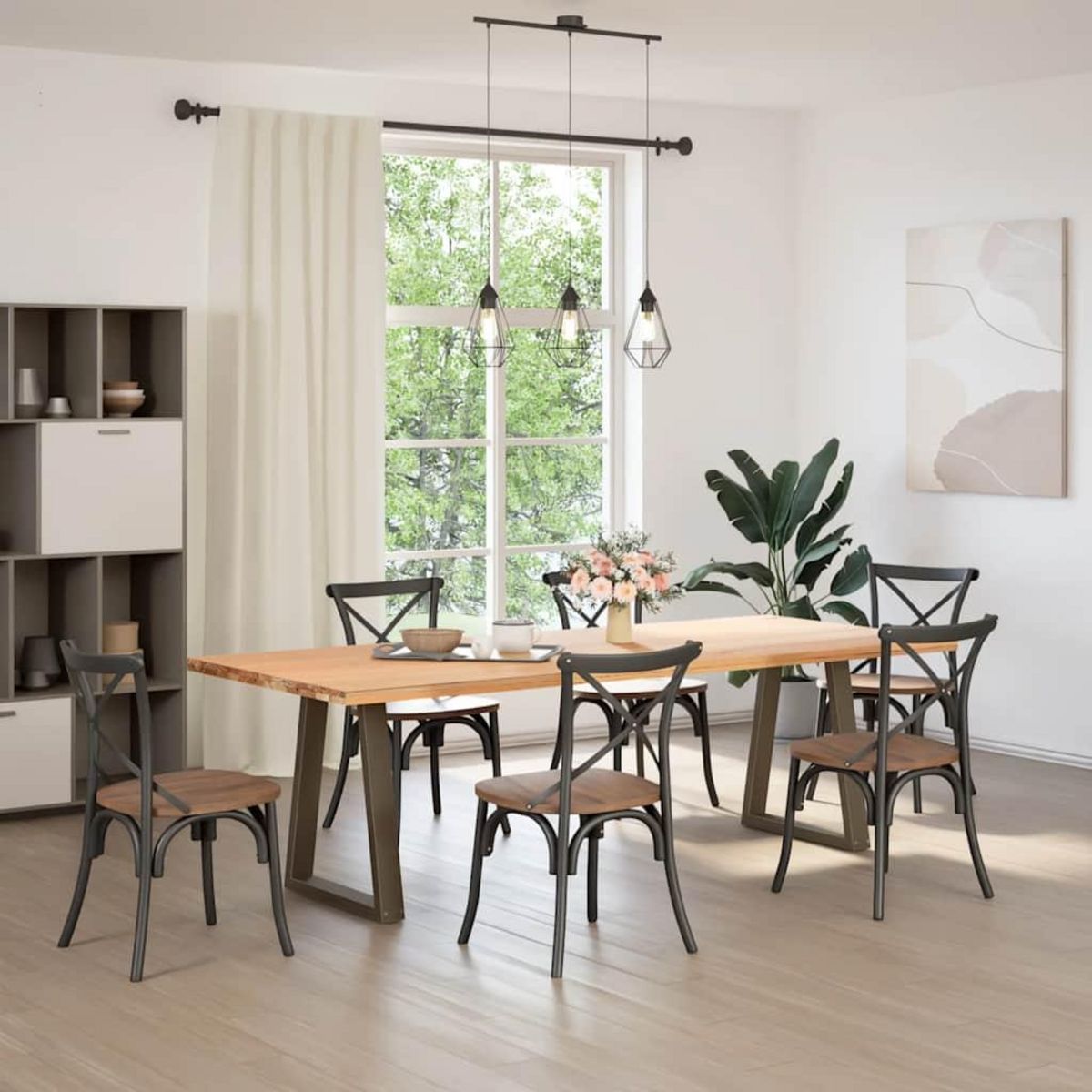 VIDAXL Pieds de table a manger forme V 2 pcs acier naturel acier