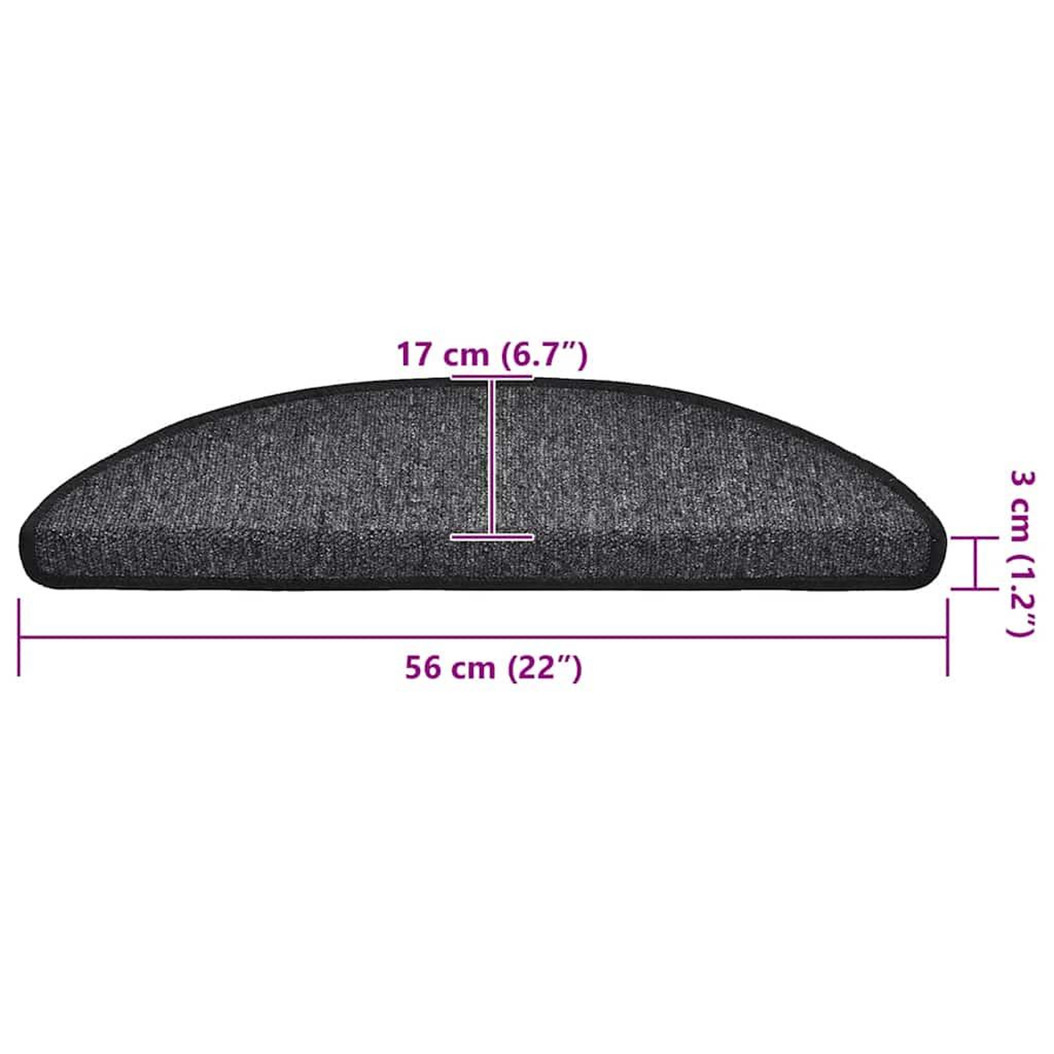 Voir la diapositive 6 : VIDAXL Tapis d'escalier 20 pcs anthracite 56x17x3 cm