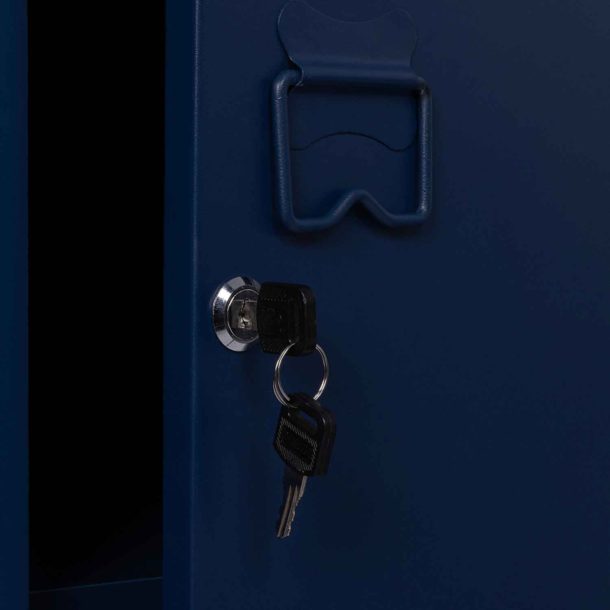 Voir la diapositive 5 : ID MARKET Armoire vestiaire ester 1 porte métal bleu foncé design industriel