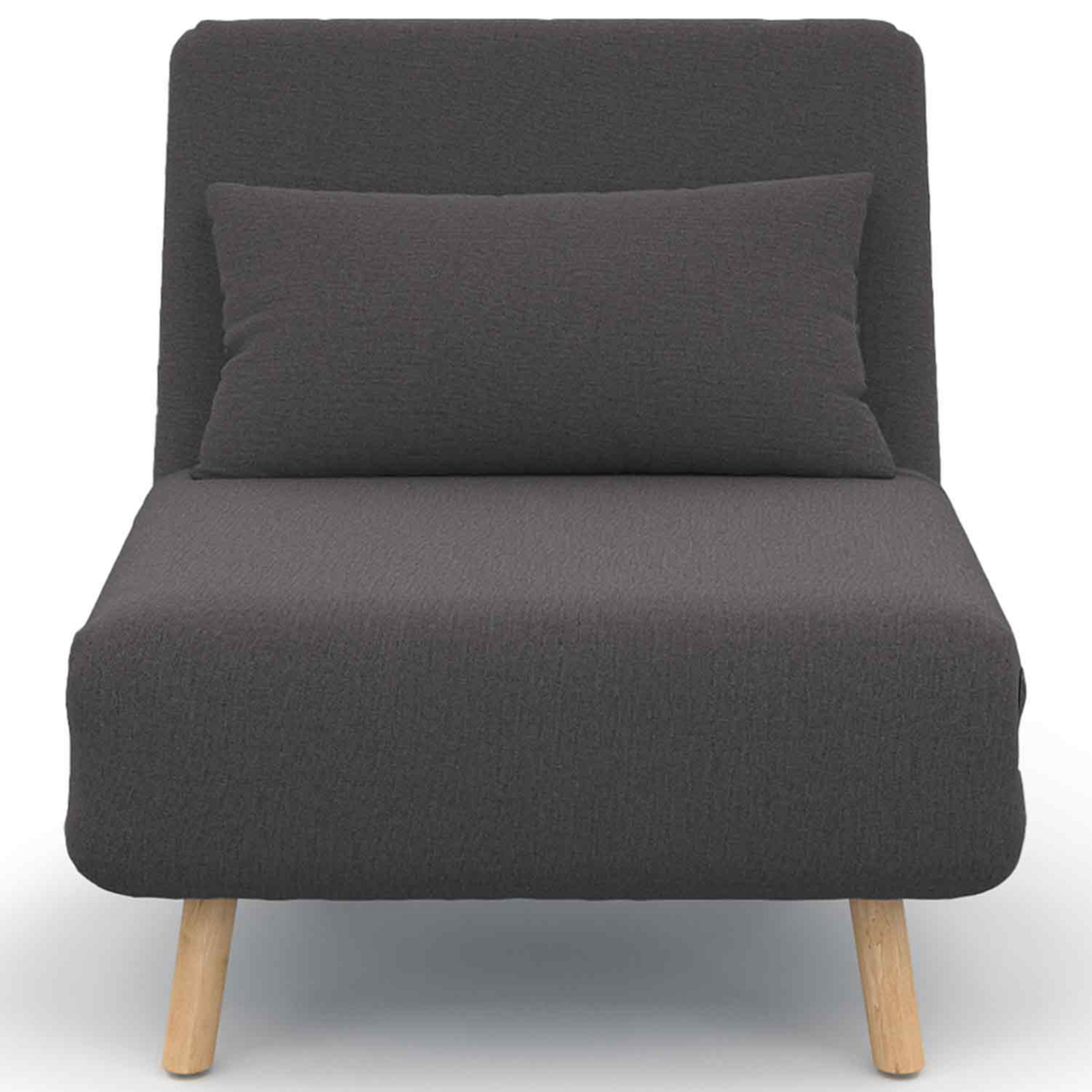 ID MARKET Fauteuil convertible ROMEO lit d'appoint 1 place 80x190 cm tissu gris anthracite