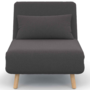 Voir la diapositive 4 : ID MARKET Fauteuil convertible ROMEO lit d'appoint 1 place 80x190 cm tissu gris anthracite