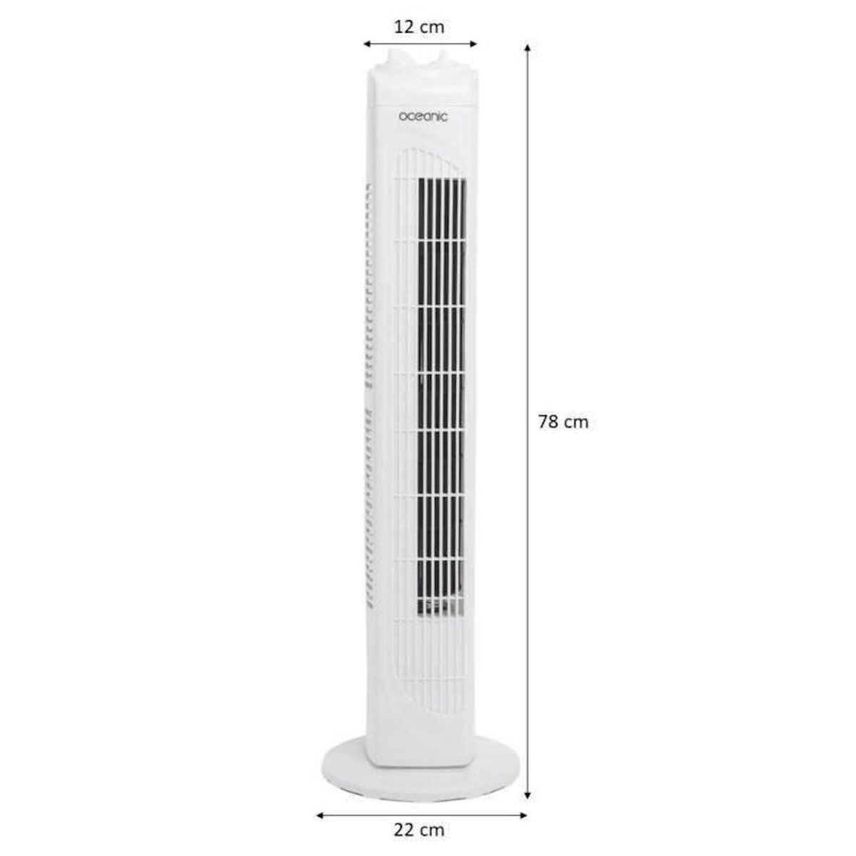 OCEANIC Ventilateur colonne OCEANIC - 45W -  3 vitesses - Oscillant - Minuterie - Blanc