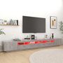 Voir la diapositive 4 : VIDAXL Meuble TV avec lumieres LED Gris beton 300x35x40 cm