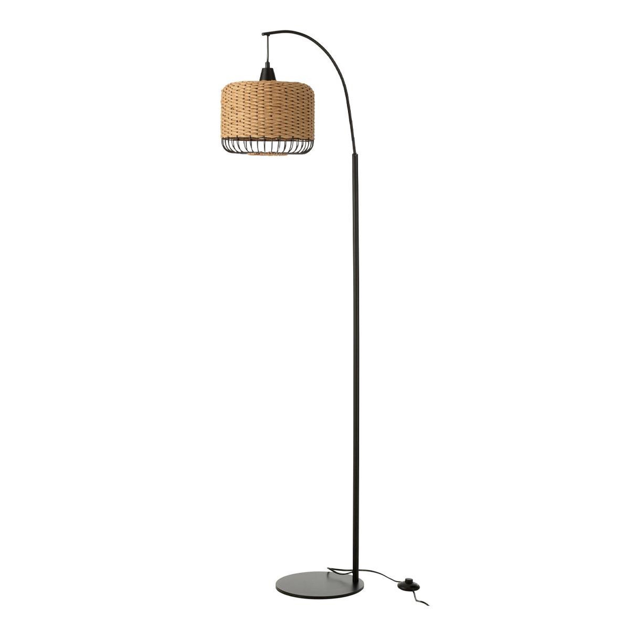 J-LINE Lampadaire lanterne en métal  eldon  168cm naturel