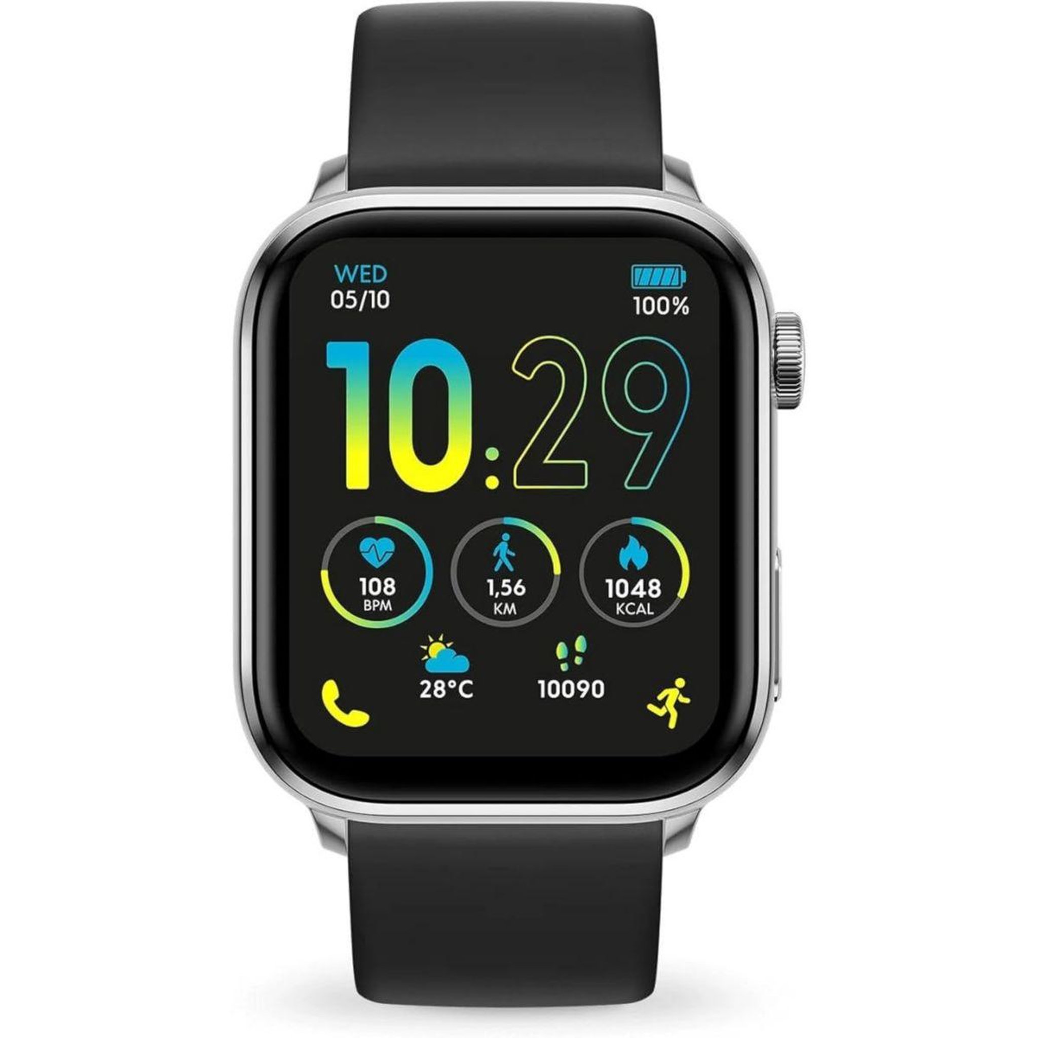 Ice Watch Montre connectée Ice Smart 3.0 Argent Bracelet Noir 1.78