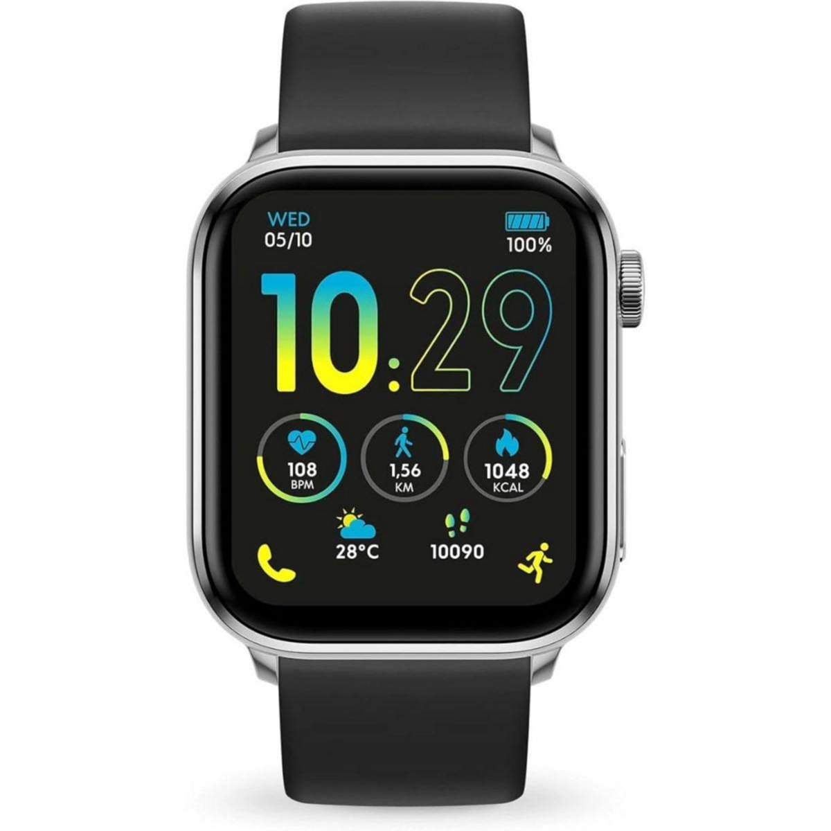 Ice Watch Montre connectée Ice Smart 3.0 Argent Bracelet Noir 1.78