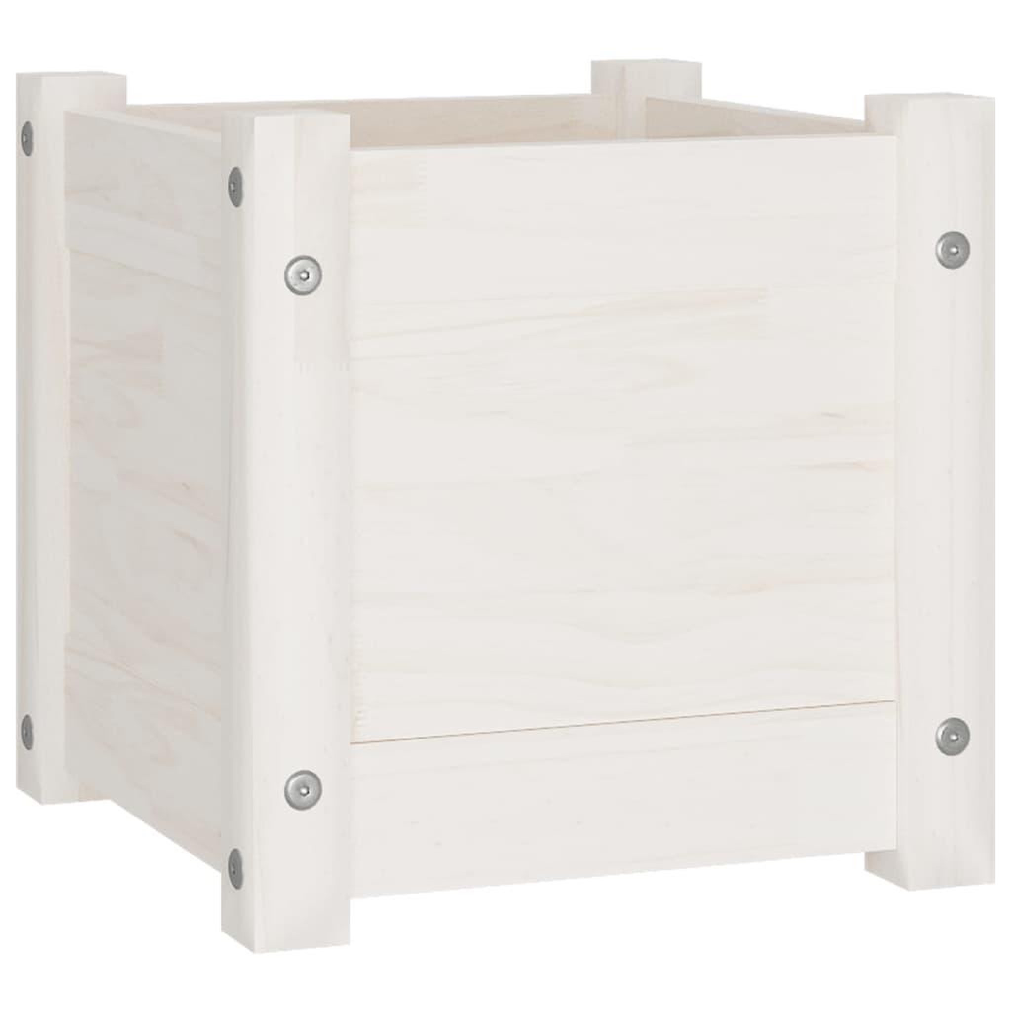 Voir la diapositive 4 : VIDAXL Jardinieres 2 pcs Blanc 31x31x31 cm Bois de pin massif