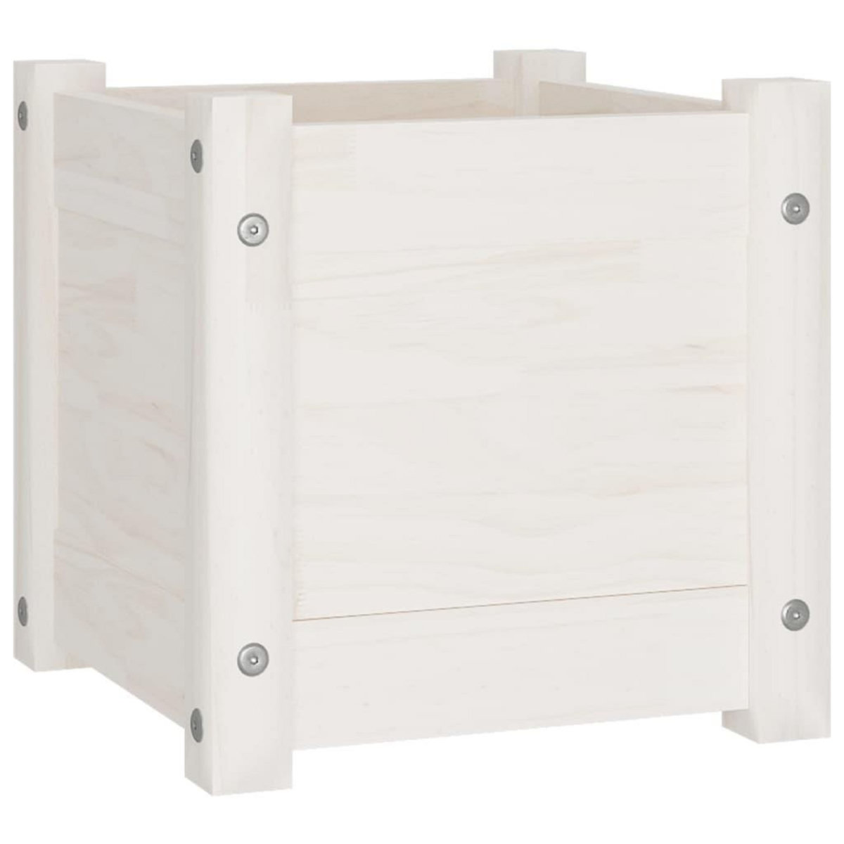 VIDAXL Jardinieres 2 pcs Blanc 31x31x31 cm Bois de pin massif