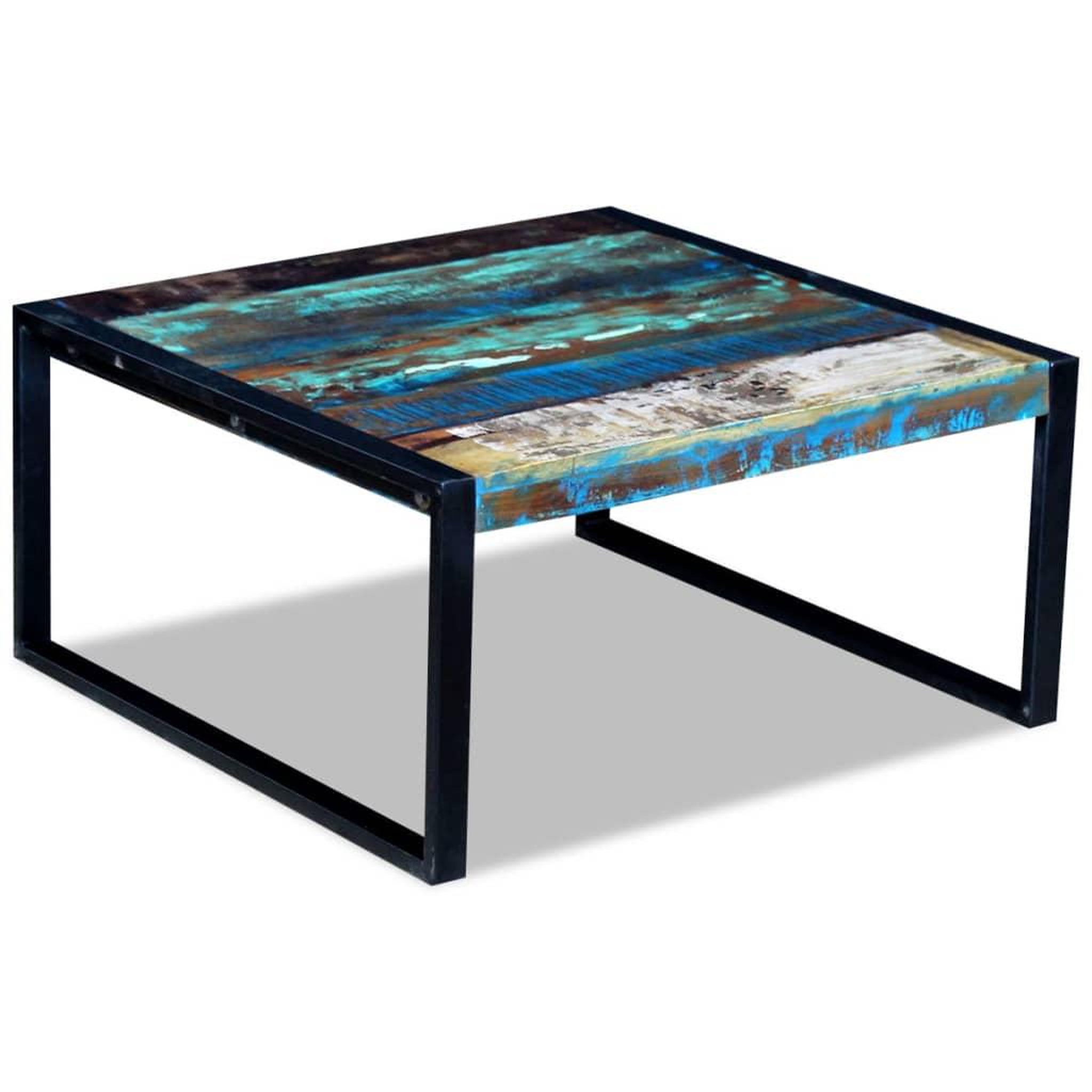 Voir la diapositive 2 : VIDAXL Table basse bois de recuperation massif 80x80x40 cm