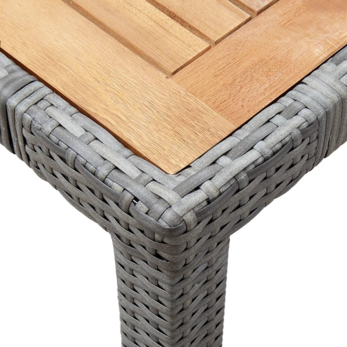 VIDAXL Ensemble a manger d'exterieur 7pcs coussins Resine tressee Gris