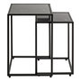 Voir la diapositive 2 : Paris Prix Lot de 2 Tables d'Appoint Effet Marbre  Silvia  50cm Noir