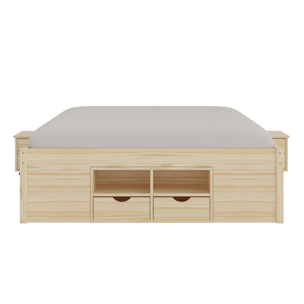 Lit multi-rangements en pin massif 160x200cm SLEEP