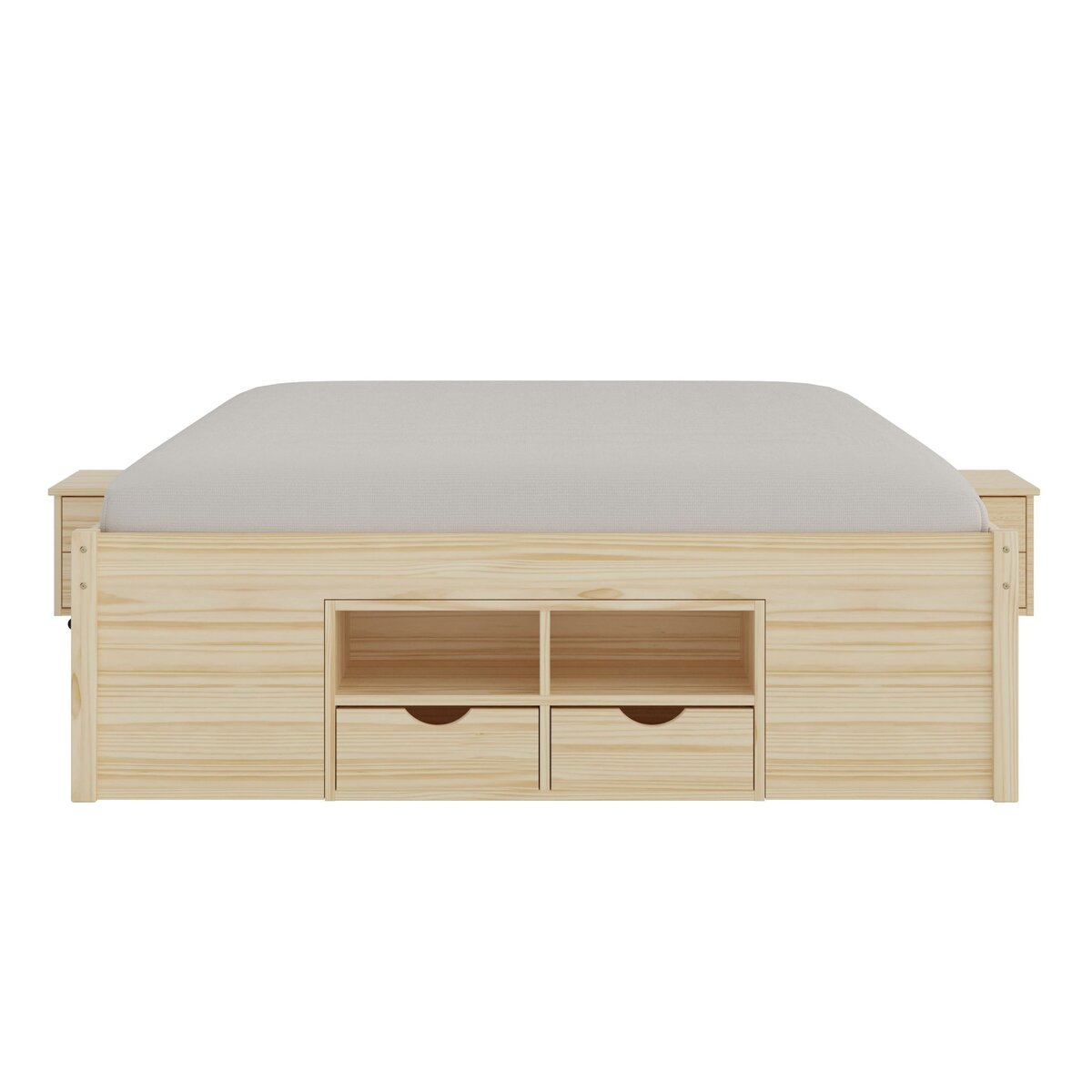 Lit multi-rangements en pin massif 160x200cm SLEEP