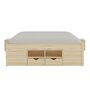 Voir la diapositive 4 : Lit multi-rangements en pin massif 160x200cm SLEEP