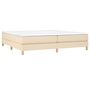 Voir la diapositive 3 : VIDAXL Sommier a lattes de lit avec matelas Creme 200x200 cm Tissu