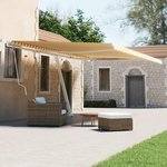 VIDAXL Auvent manuel retractable sur pied 600x300 cm Jaune/Blanc