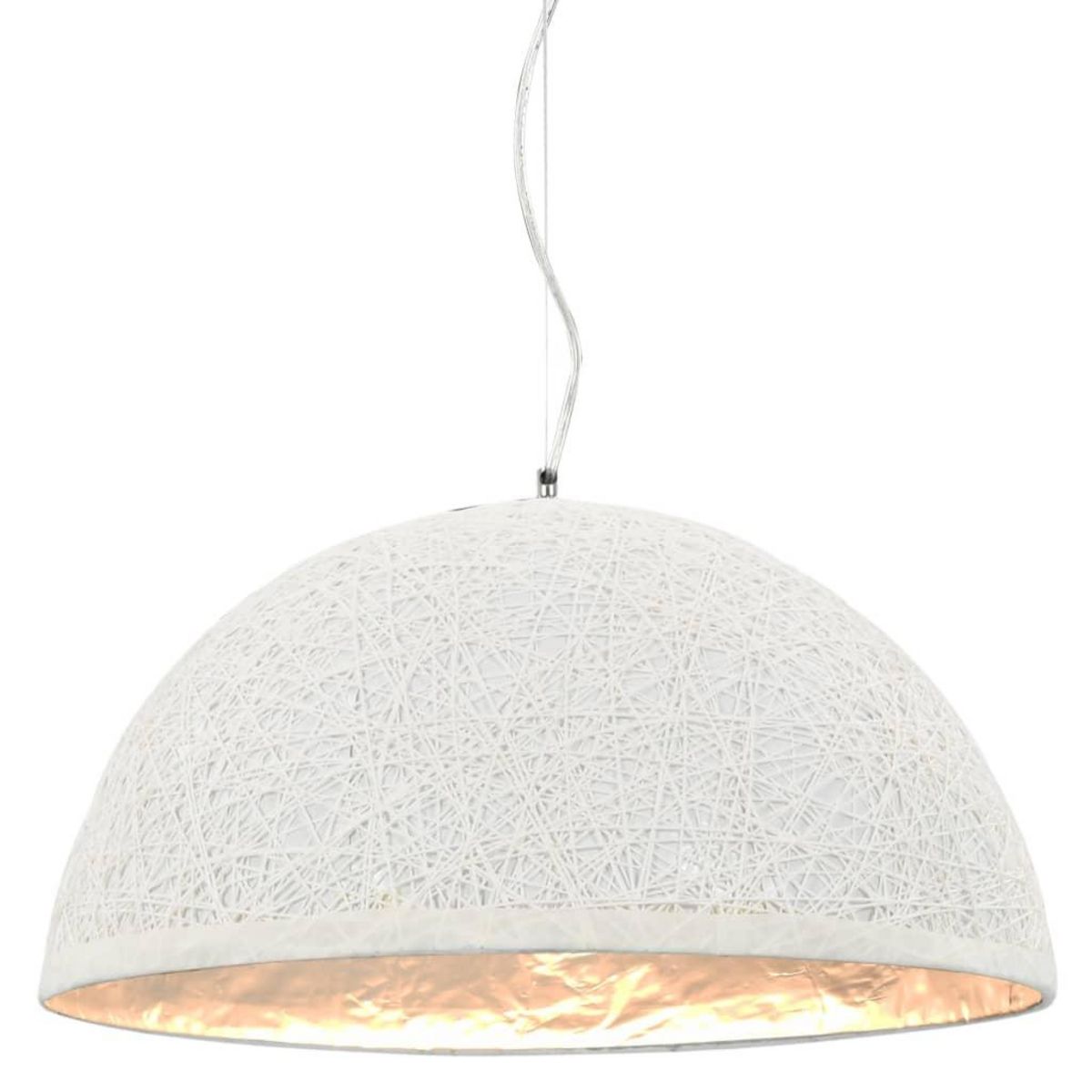 VIDAXL Lampe suspendue Blanc et argente Ø50 cm E27