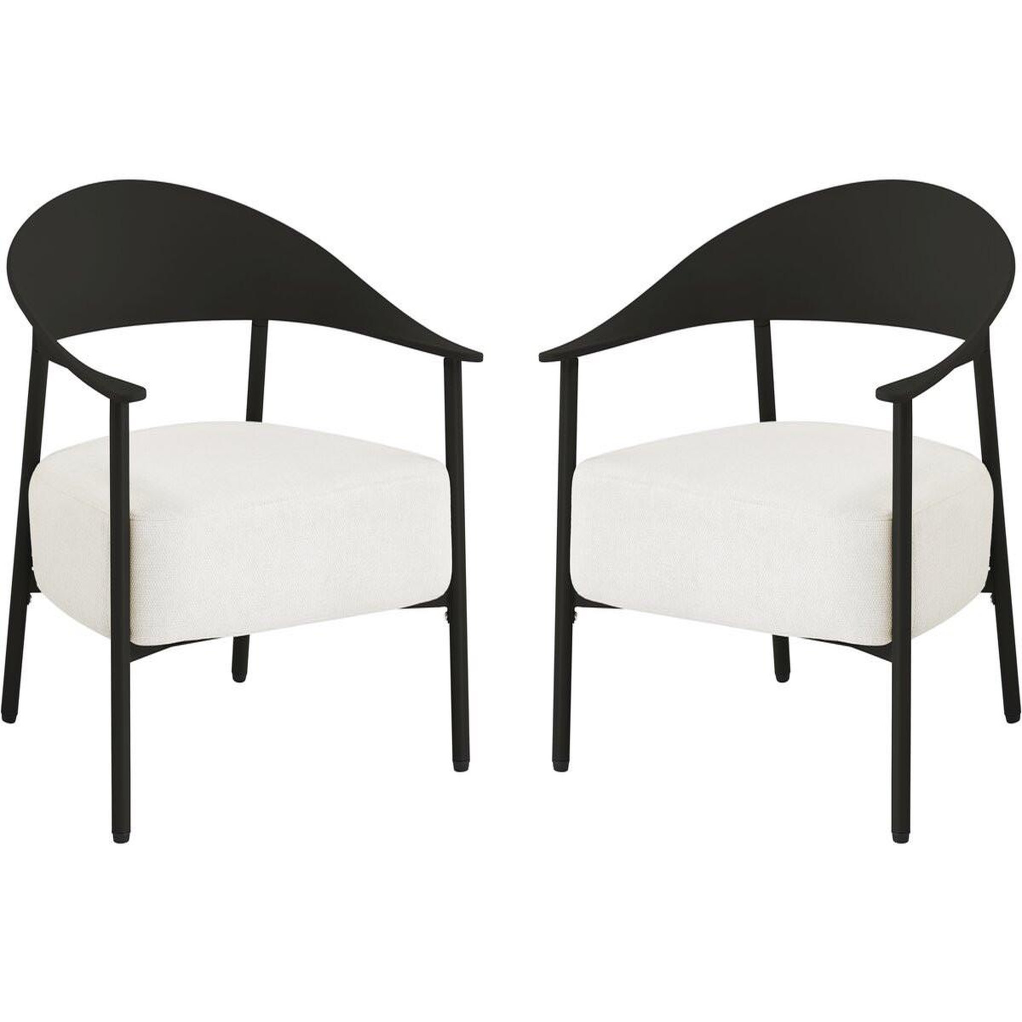 Habitat et Jardin Lot de 2 fauteuils de jardin en plastique et en métal  céora  - noir