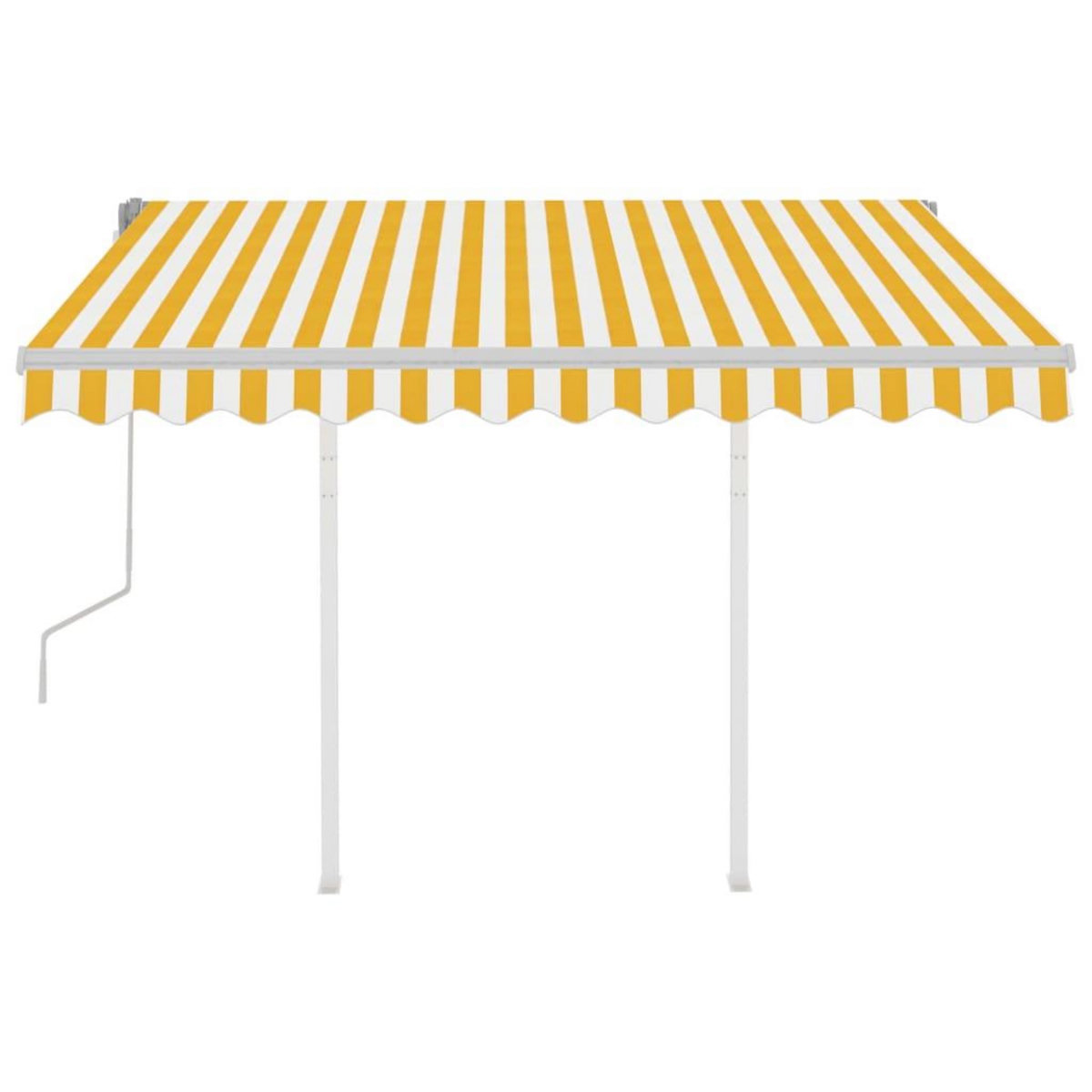 VIDAXL Auvent manuel retractable avec poteaux 3x2,5 m Jaune et blanc