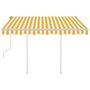 Voir la diapositive 3 : VIDAXL Auvent manuel retractable avec poteaux 3x2,5 m Jaune et blanc