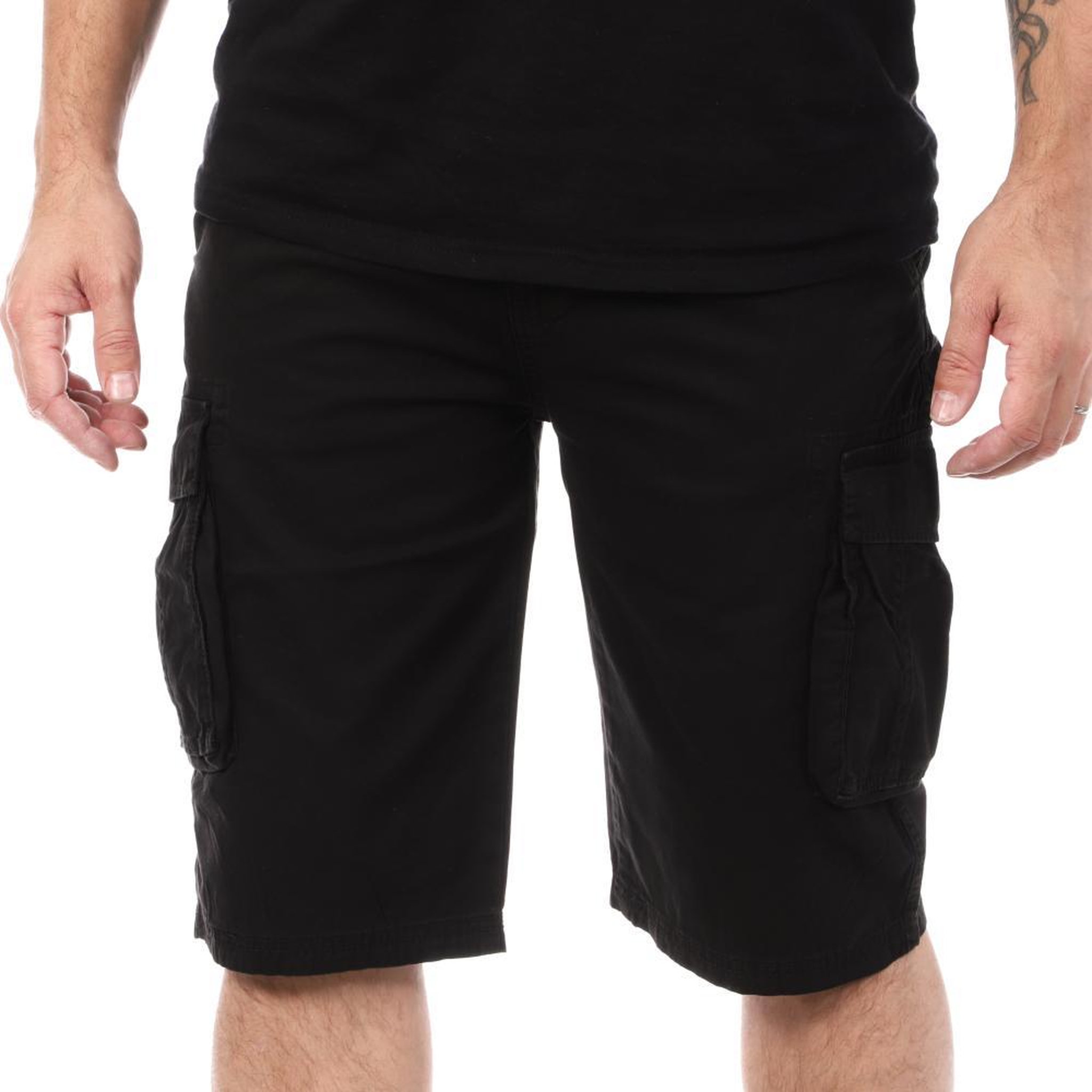 Schott Short Noir Homme Schott Cargo. Coloris disponibles : Noir