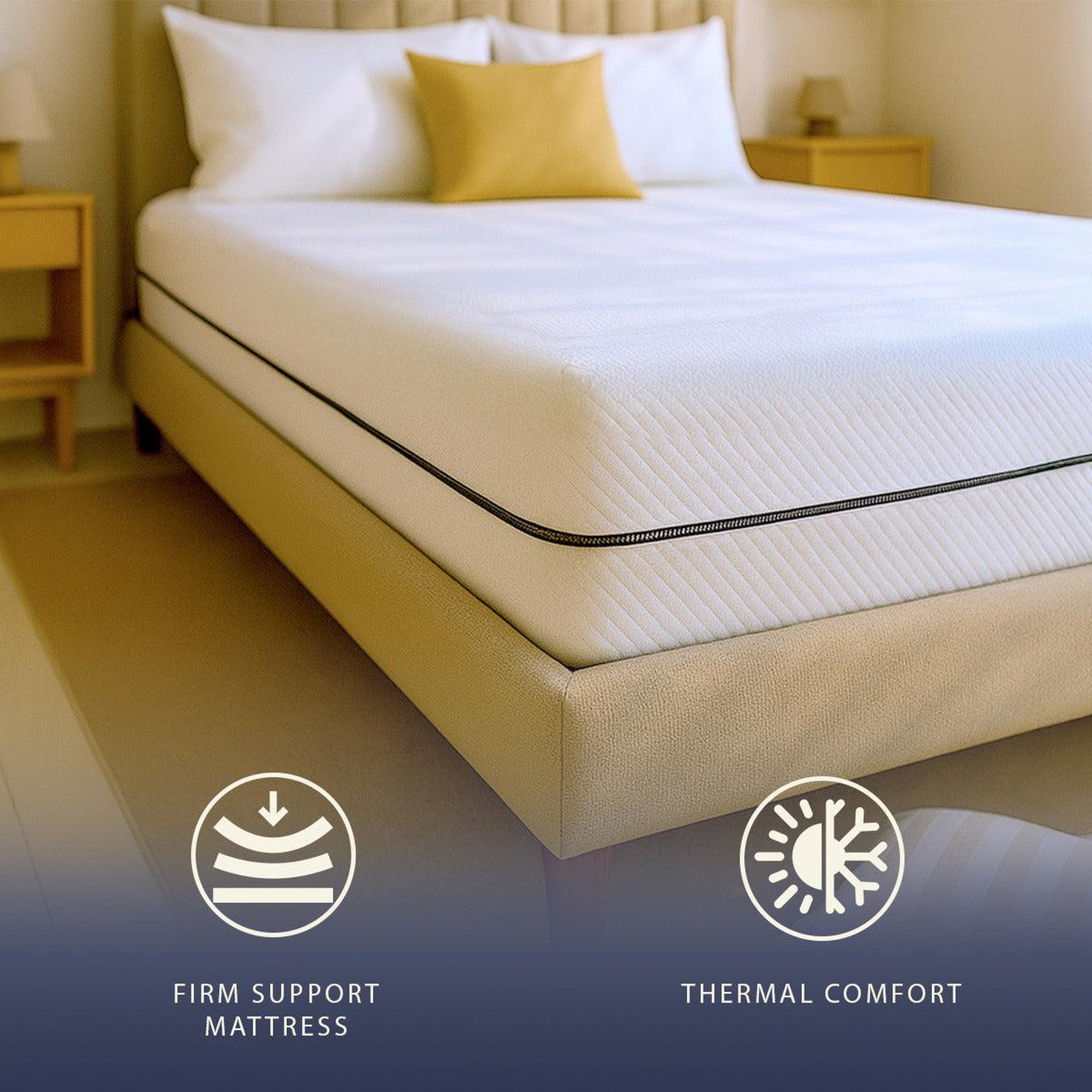 Voir la diapositive 6 : THE WHITE STONE Matelas 80x190 cm en Mousse Hypoallergénique | Hauteur 18 cm | Orthopédique & Hypoallergénique | Revêtement Anti-acariens & Antibactérien | 100 % Fabriqué en Italie