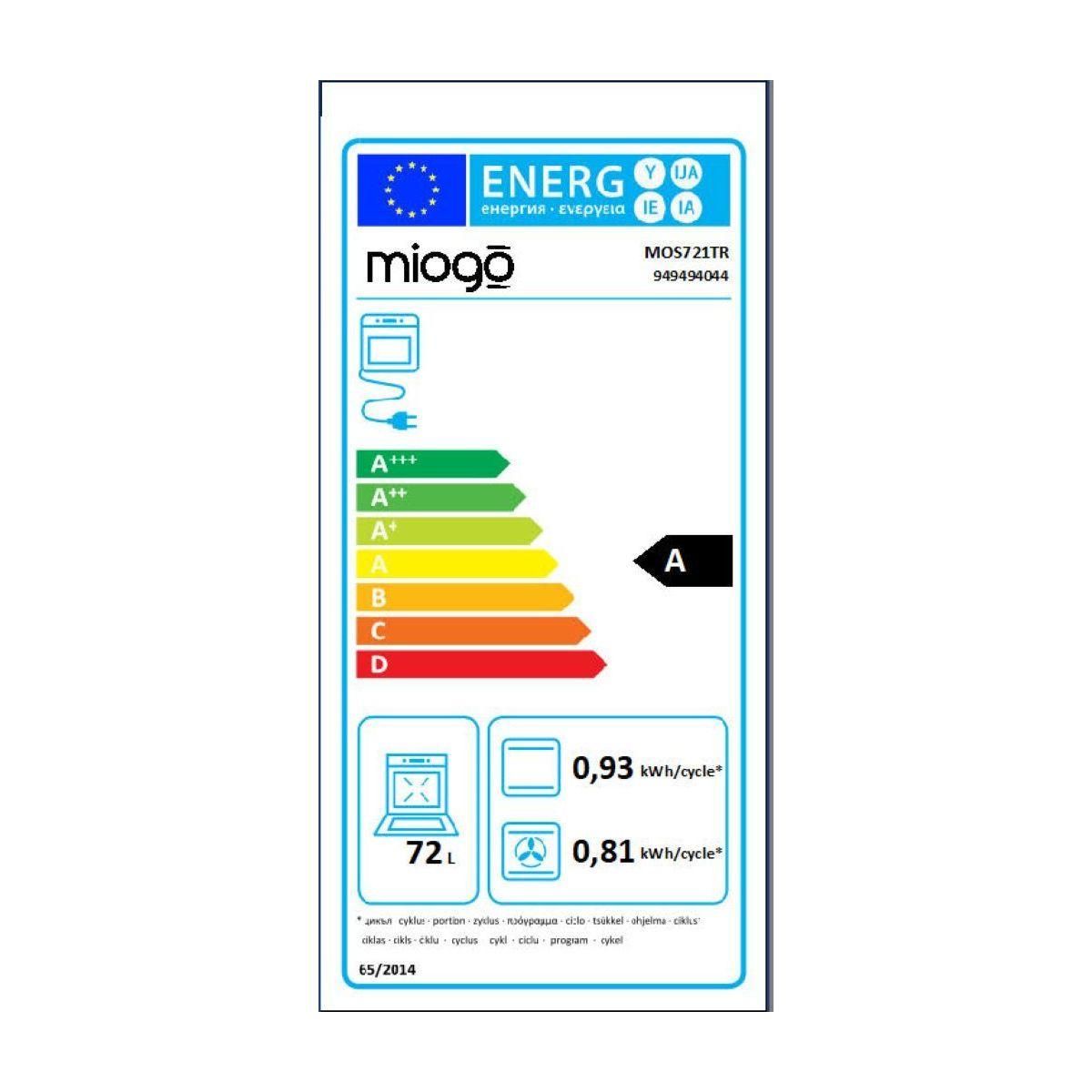 MIOGO Four encastrable MOS721TR Steam